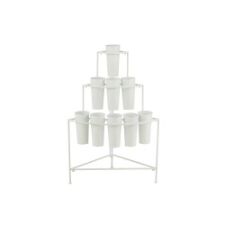 Espositore per fiori in metallo bianco 67x46x100 cm