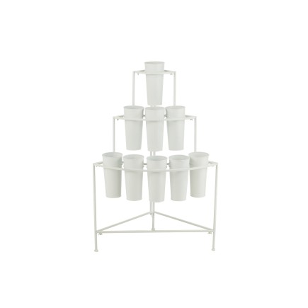 Espositore per fiori in metallo bianco 67x46x100 cm
