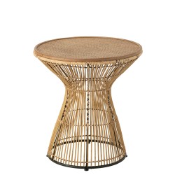 Table gigogne ronde en bois naturel 63x63x61 cm