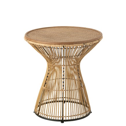 Mesa nido redonda de madera natural 63x63x61 cm