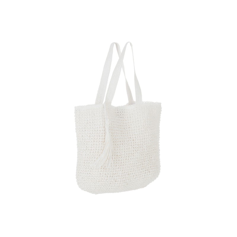 Sac panier en papier blanc 48x41x7 cm