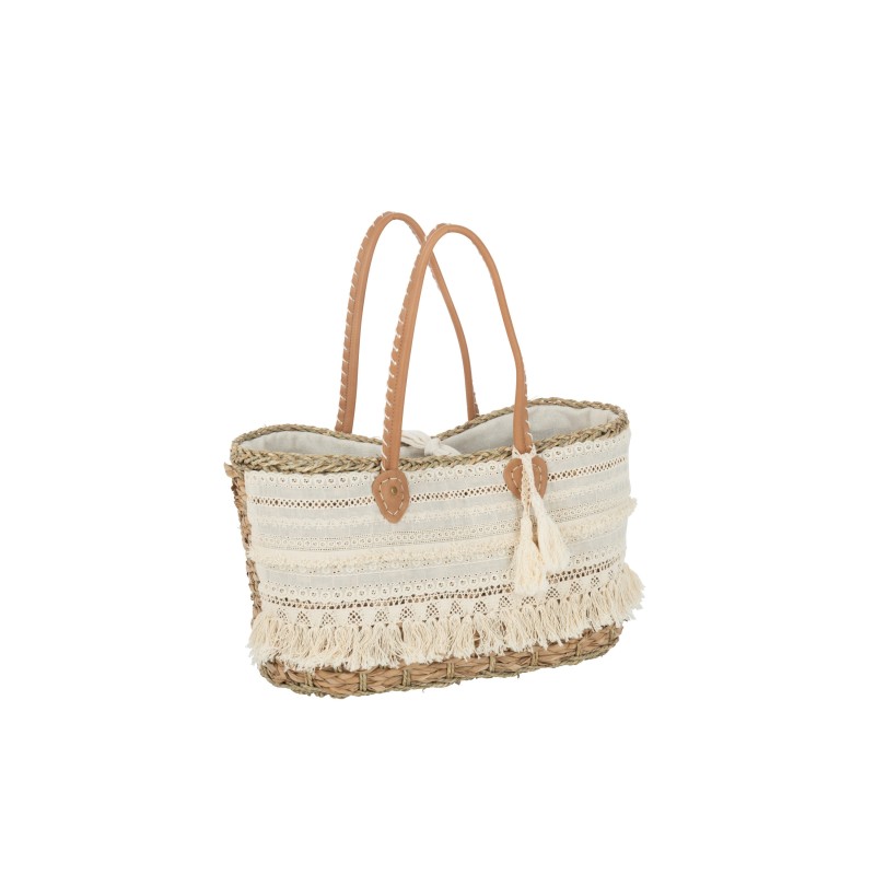 Sac panier en bois blanc 47x23x48 cm