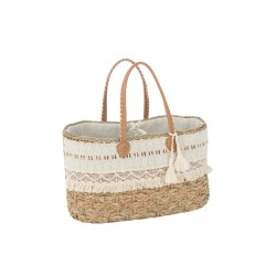 Sac panier en bois blanc 56x26x53 cm