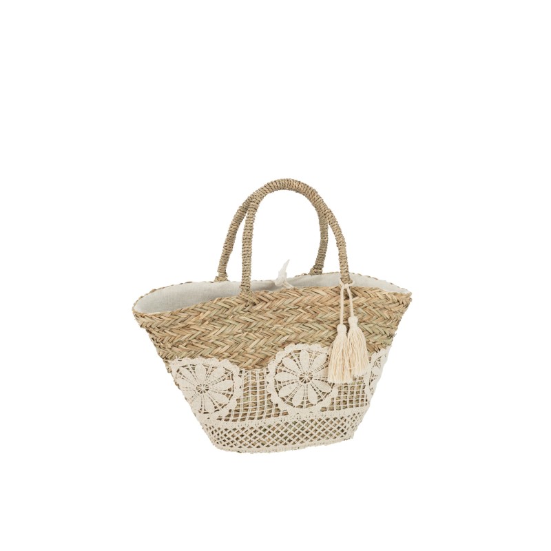 Sac panier en bois naturel 50x19x52 cm