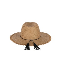 CHAPEAU + FICELLE + FLOCHE PAPIER MARRON CLAIR