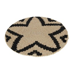 Set de table rond avec étoile en bois naturel 38x38x1 cm