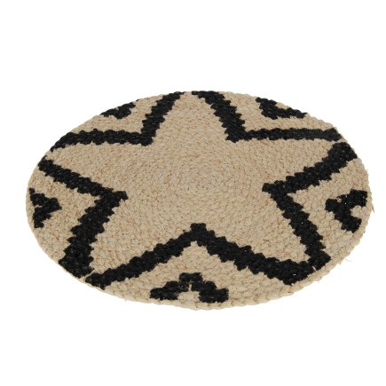Set de table rond avec étoile en bois naturel 38x38x1 cm