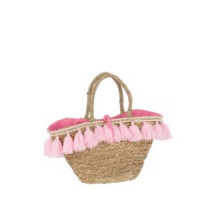 Sac panier en bois naturel 50x22x50 cm