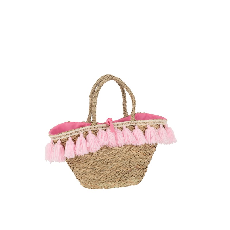 Sac panier en bois naturel 50x22x50 cm