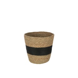 Panier rond en bois naturel 25x25x23 cm