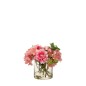Dahlia hortensia artificiel dans vase en textile rose 20x20x25 cm Dahlia hortensia artificiel dans vase en textile rose 20x20x25 cm