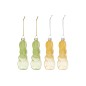 Suspension de 4 lapins en verre multicouleur 4x4x12 cm Suspension de 4 lapins en verre multicouleur 4x4x12 cm