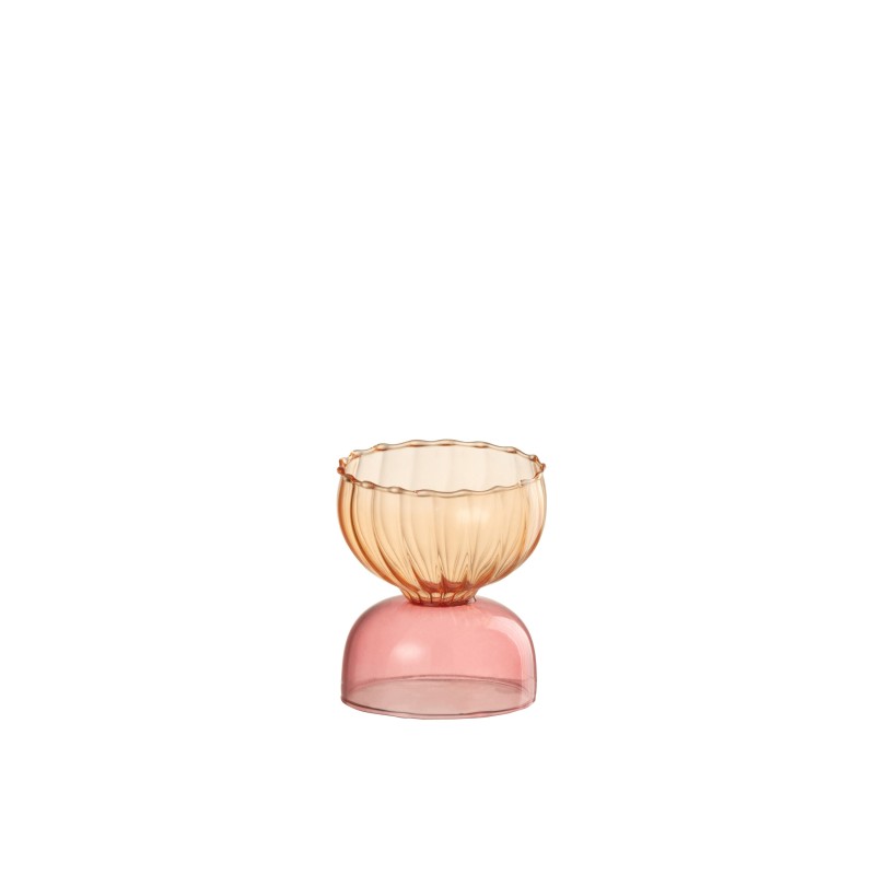 Photophore demi boule en verre multicouleur 6x6x8 cm Photophore demi boule en verre multicouleur 6x6x8 cm