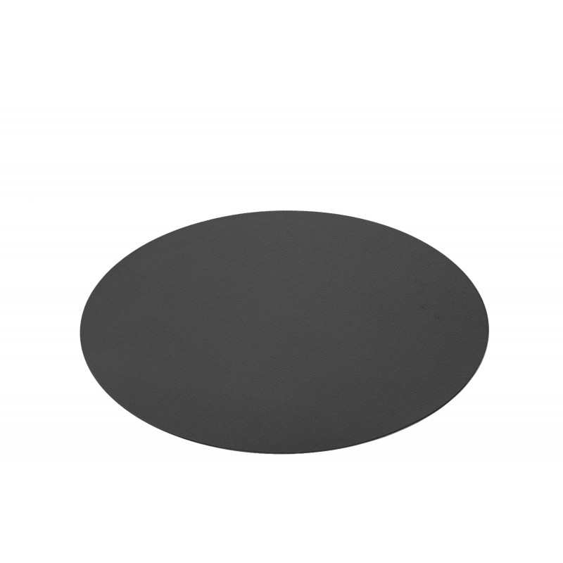 Set de table rond en plastique noir 38x38x1 cm