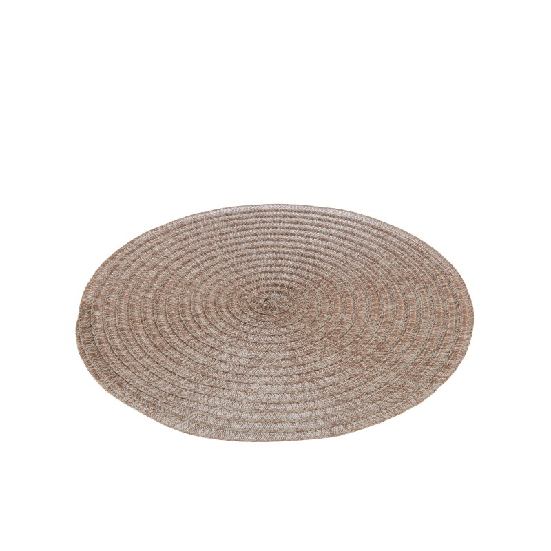 Set de table rond en plastique marron 39x39x1 cm