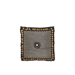 Cojín con perla de algodón negro 45 x 45 x 11 cm