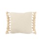 Cuscino quadrato con floche in cotone beige 49x48x16 cm - Cuscino per esterni
