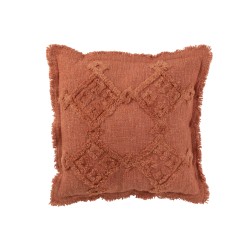 COUSSIN FRANGES COTON TERRACOTTA