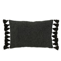 COUSSIN FLOCHES COTON NOIR - Coussin d'extérieur 