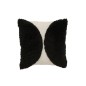 Cuscino quadrato con semicerchio in cotone nero 45x45x15 cm