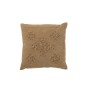 Cuscino con ricamo in cotone marrone 45x45x15 cm Cuscino con ricamo in cotone marrone 45x45x15 cm