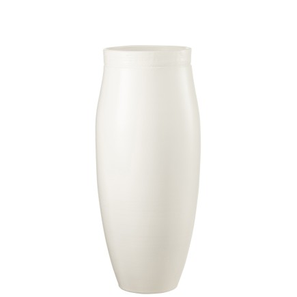 Vase long en céramique blanc 24x24x57 cm