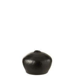 Vase bas en céramique noir 27x28x20 cm