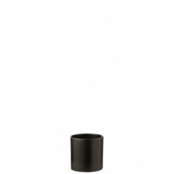 Cachepot de cerámica negro de 14x14x14 cm