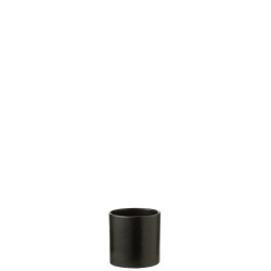 Vaso di fiori in ceramica nera 14x14x14 cm