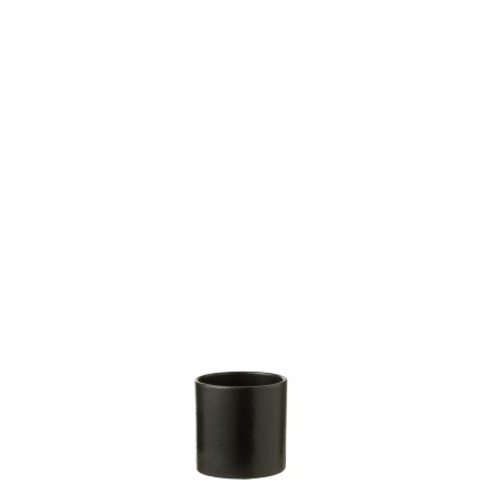 Cache-pot en céramique noir 14x14x14 cm