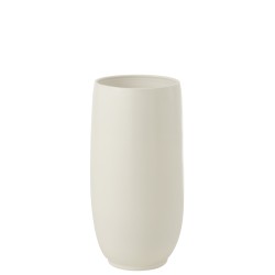 Vase long en céramique blanc 31x31x71 cm