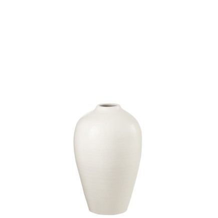 Vase en céramique blanc 22x22x35 cm