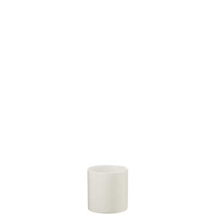 Vaso di fiori in ceramica bianca 14x14x14 cm