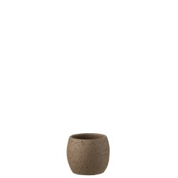Cache-pot en céramique marron 16x16x14 cm