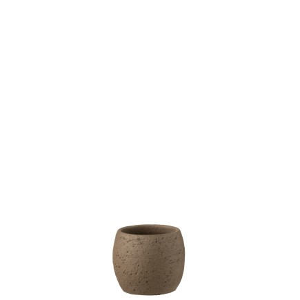 Cache-pot en céramique marron 16x16x14 cm