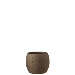 Cachepot en céramique marron 20x20x18 cm