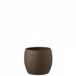 Cachepot de cerámica marrón de 24x24x22 cm