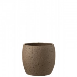 Cachepot de cerámica marrón de 28x28x26 cm