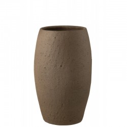 Jarrón de cerámica marrón de 28x28x50 cm