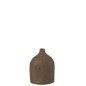 Vase col bouteille en céramique marron 15x15x20 cm Vase col bouteille en céramique marron 15x15x20 cm