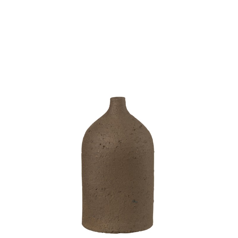 Vase col bouteille en céramique marron 16x16x28 cm Vase col bouteille en céramique marron 16x16x28 cm