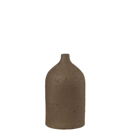 Vase col bouteille en céramique marron 16x16x28 cm