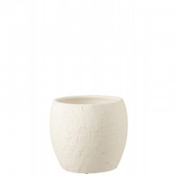 Cachepot de cerámica blanco de 28x28x26 cm