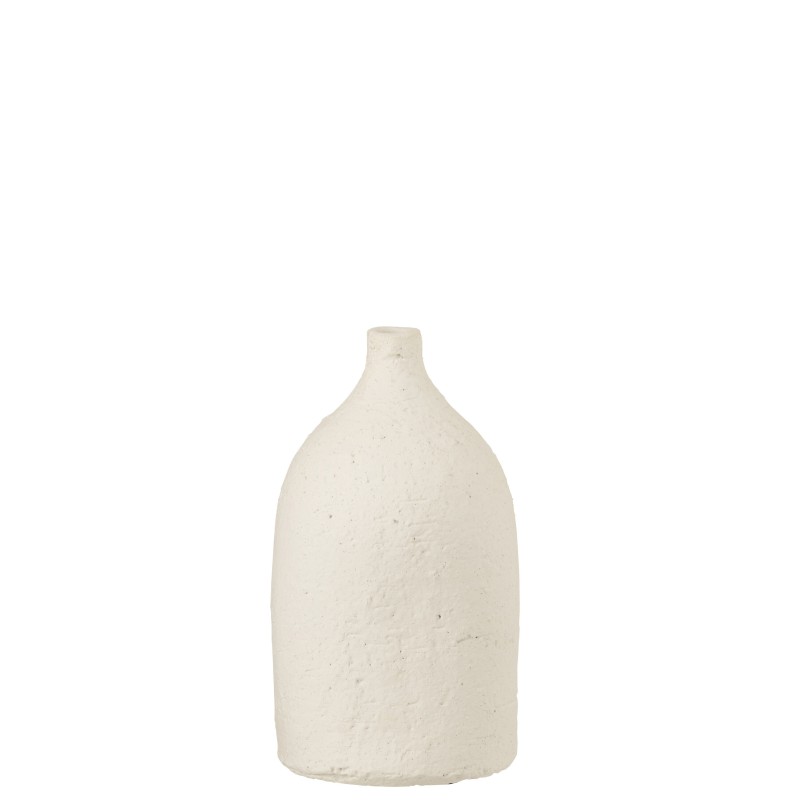 Vase col bouteille en céramique blanc 16x16x28 cm Vase col bouteille en céramique blanc 16x16x28 cm