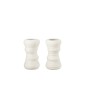 Set de 2 vases en céramique blanc 17x17x30 cm Set de 2 vases en céramique blanc 17x17x30 cm