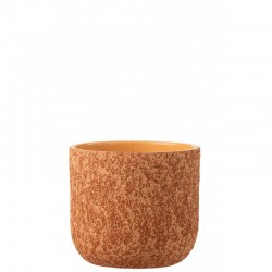 Cachepot de cerámica naranja de 22x22x20 cm