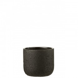 Cachepot de cerámica negro de 18.5x18.5x16.5 cm