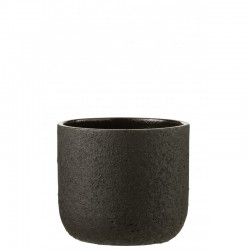 Cachepot de cerámica negro de 24x24x21.5 cm