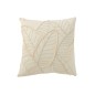 Cuscino quadrato con motivo a foglie in tessuto bianco 43x43x10 cm Cuscino quadrato con motivo a foglie in tessuto bianco 43x43x10 cm