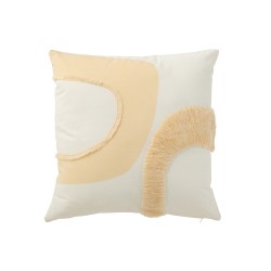 Cuscino quadrato con motivo tessile beige 43x43x10 cm